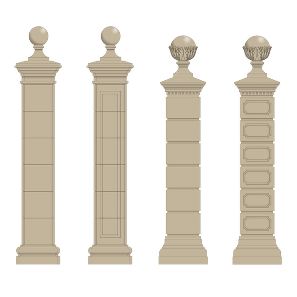 Set of column 3 - Vektör, Görsel