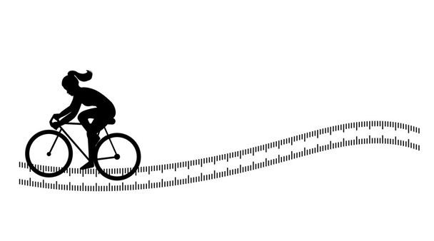 Fondo de silueta con ciclismo femenino
 - Vector, Imagen