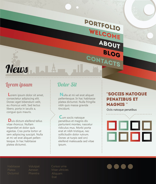 Website template in retro style - Vector, Image