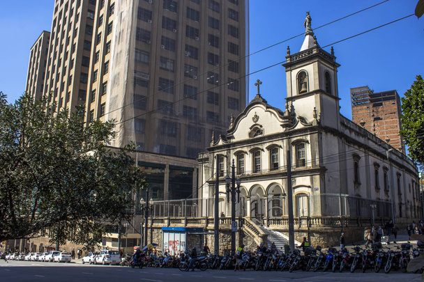 Sao Paulo, Brazil, August 12 ,2013. Facade of Church of the Third Order of Carmo in downtown Sao Paulo - Fotó, kép