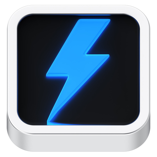 Lightning luminous icon - Foto, afbeelding