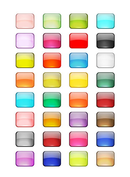conjunto de iconos de botón brillante para su diseño
 - Vector, imagen