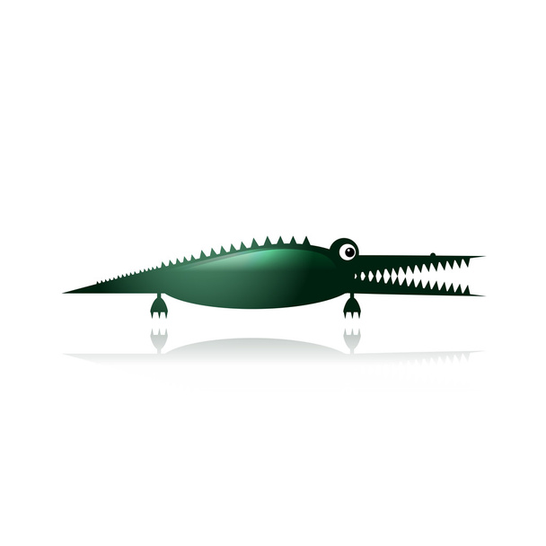 Funny green crocodile for your design - Vettoriali, immagini