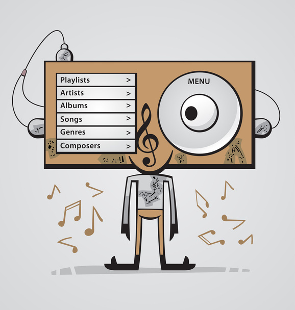 Listening to music - Vector, Image