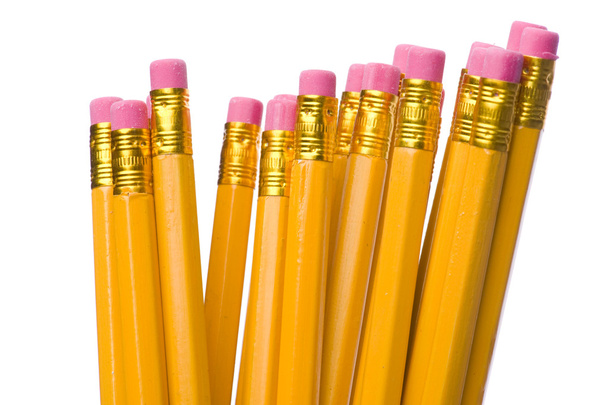 Crayón con goma de borrar en blanco
 - Foto, Imagen