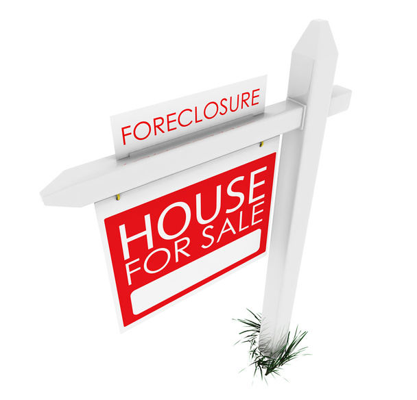 3d: Real Estate Sign: Home Forclosure - Foto, imagen