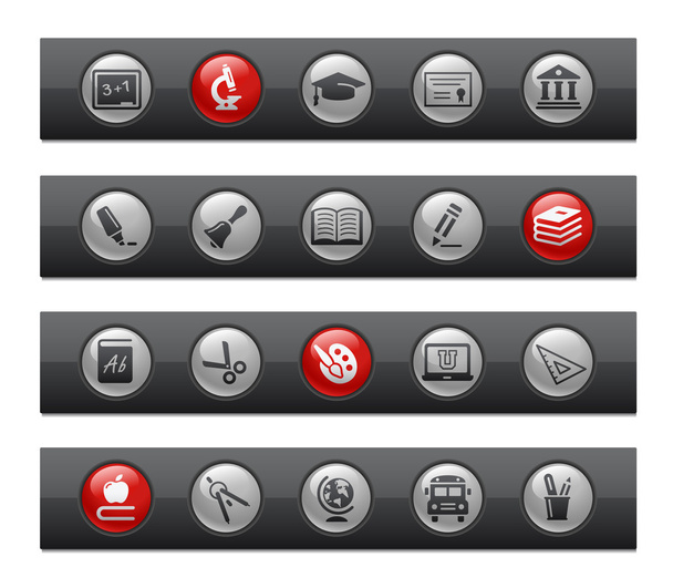School and Education -- Button Bar Series - Vector, Imagen