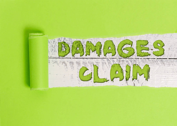 Word writing text Damages Claim. Business concept for Deanalysisd Compensation Litigate Insurance File Suit. - Photo, Image