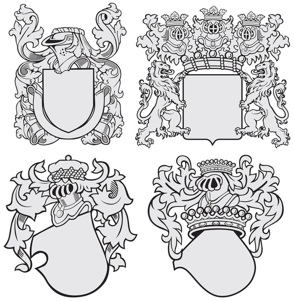 Conjunto de emblemas aristocráticos No11
 - Vector, Imagen