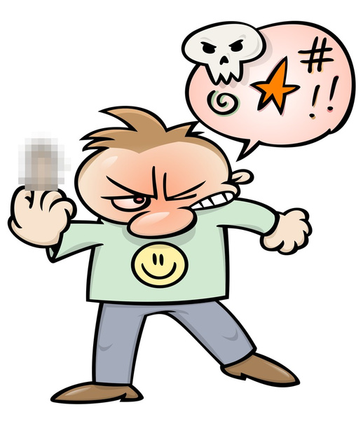 Сердитий людина проклинаючи
 - Вектор, зображення