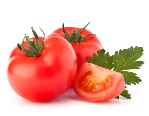 Tomato vegetables and parsley leaves still life - Photo, Image