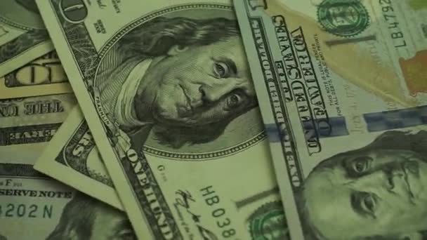 Close up Beautiful Dollars Background. American, US Dollars Cash Money. Dollar Banknotes. Macro view. - Footage, Video