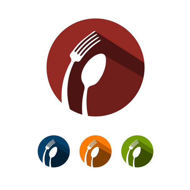Ложка и вилка Абстрактный логотип Векторная иконка еды
 - Вектор,изображение