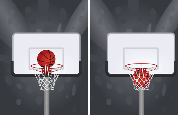 White basketball basket. vector illustration - Vector, Image