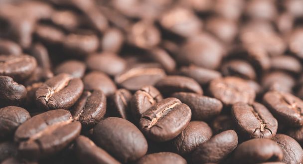 Roasted coffee beans background,top view - 写真・画像
