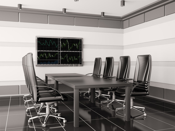 Modern boardroom with lcd interior 3d - Photo, Image