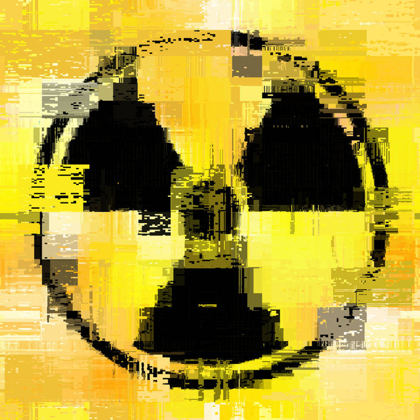 Sign sugárzás a grunge sárga háttér. Vektoros illusztráció. - Vektor, kép