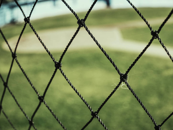 Stadion baseballowy. Zielona trawa na boisku baseball - Zdjęcie, obraz