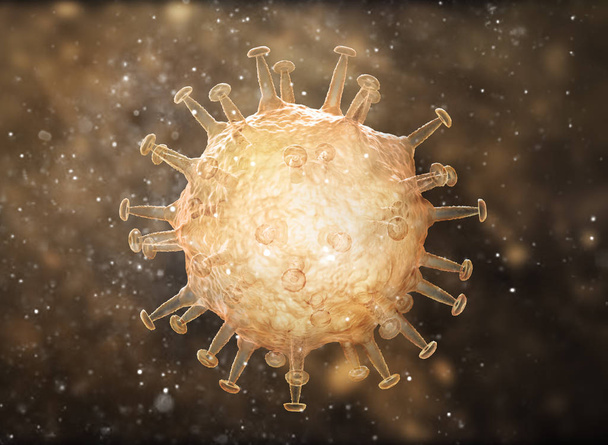 Infection virale causant une maladie chronique. Virus de l'hépatite, virus de la grippe H1N1, grippe, organisme infecté par les cellules, aides. Illustration 3d
 - Photo, image