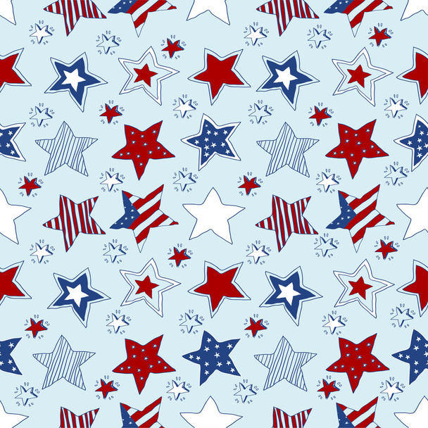 Amerikkalaiset tähdet ja raidat saumaton kuvio
 - Vektori, kuva