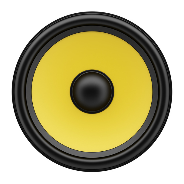 sárga hangszóró elszigetelt fehér background - Fotó, kép