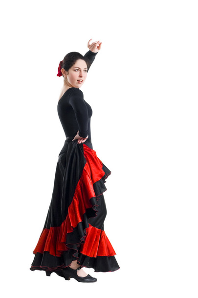 Woman dancer in a black dress - Photo, Image