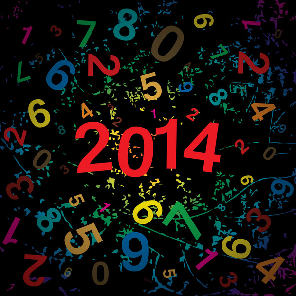 New 2014 year with digits background. - Vector, Image