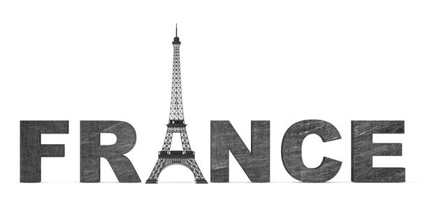 Концепція туризму Франції. Знак Франції з видом на Ейфелеву вежу - Фото, зображення
