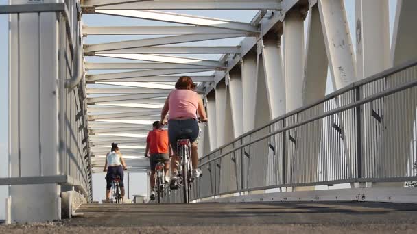 ποδηλάτες στο δρόμο ποδηλάτων - Πλάνα, βίντεο
