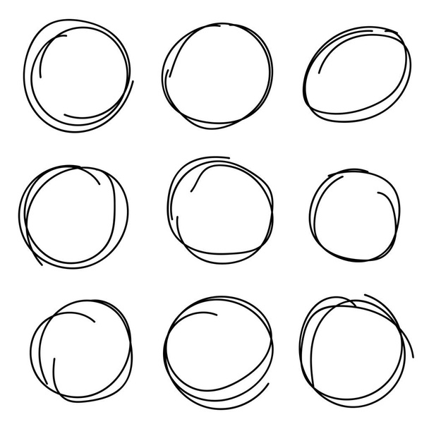Колекція з ручним намальований круг або кіл Писанина - Вектор, зображення