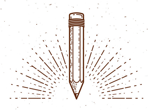 Pencil vector logo or icon of education or science knowledge, ar - Vektor, Bild
