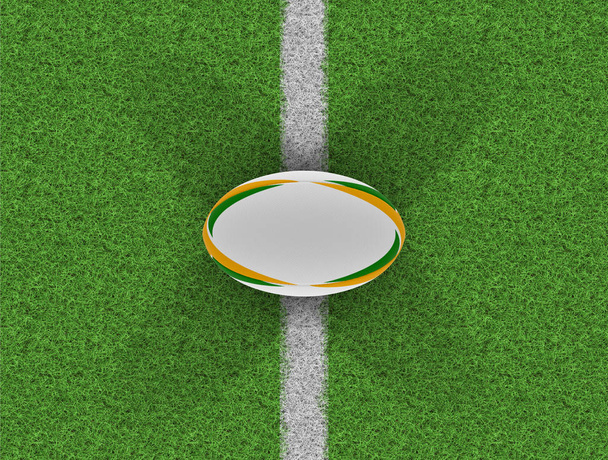 Piłka rugby na trawie Pitch - Zdjęcie, obraz