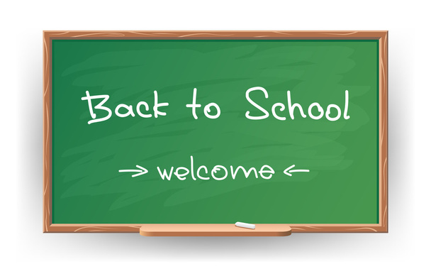 Back to school. Wrote in chalk on blackboard - Vector, Image