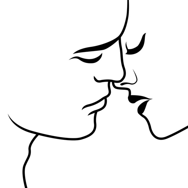 Ρομαντική στιγμή πριν το φιλί - Διάνυσμα, εικόνα