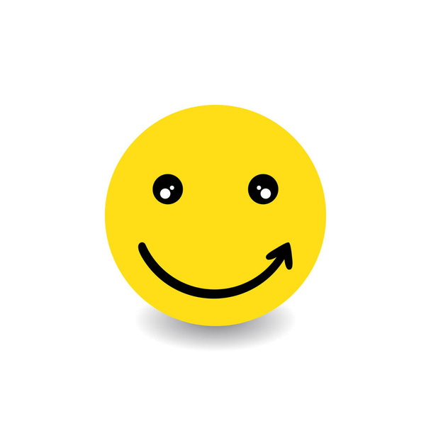 Happy face vector illustration icon smile element yellow color with arrow - Vektör, Görsel