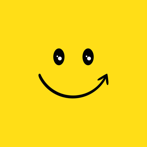 Happy face vector illustration icon smile element yellow color background - Вектор, зображення