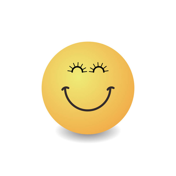 Gelukkig gezicht vector illustratie emoticon glimlach element gele kleur - Vector, afbeelding