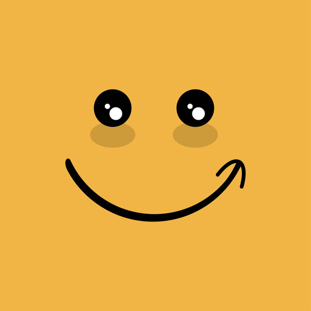 Happy face vector illustration icon smile element yellow color cute drawing with arrow - Διάνυσμα, εικόνα