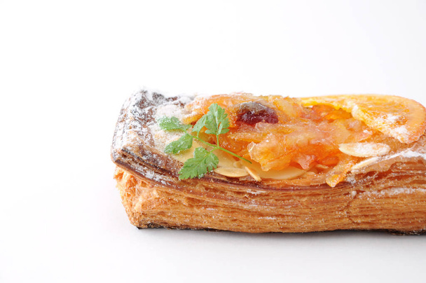 orange marmalade tart pie on white background - Photo, Image