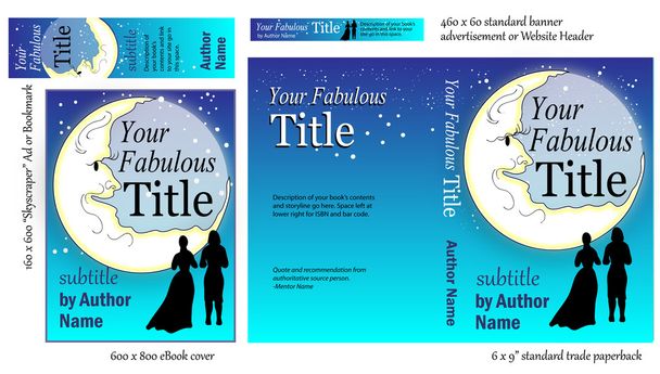 Romance Book COVER Design for Writers - Vector, Image