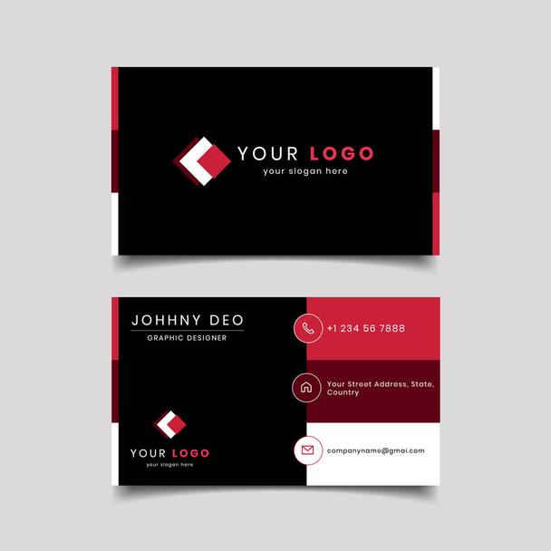 красный черный современный шаблон визитной карточки
 - Вектор,изображение