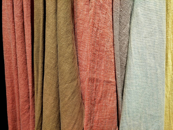 Tejidos de lino de color pastel como fondo
 - Foto, imagen