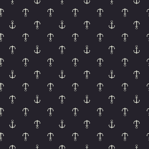 Anchor seamless pattern vector illustration. Black and gray. - Vecteur, image