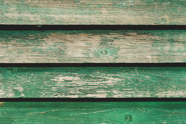 Colored wood texture. green wooden planks. shabby painted wood - Foto, Imagem