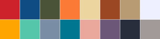 16 kleuren uit het rapport Color trend voor de lente-zomer 2020 - Foto, afbeelding