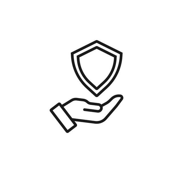 Hold beveiliging Shield-minimale line Web icoon. Eenvoudige vector klok - Vector, afbeelding