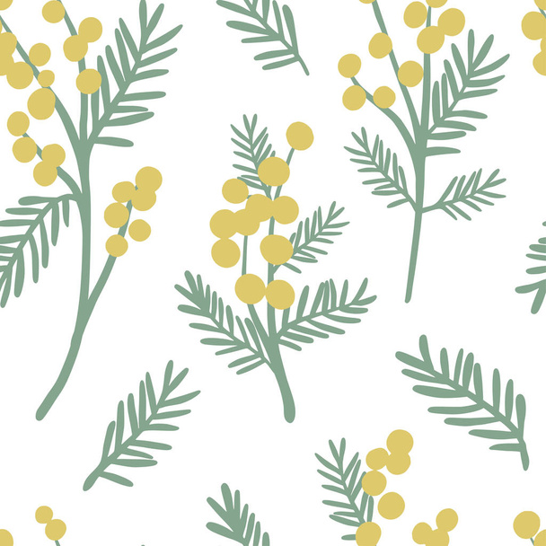 Mimosa seamless pattern - Вектор,изображение