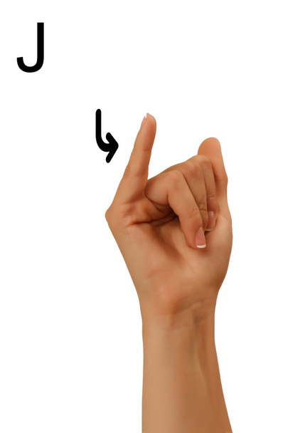 Dumb alphabet depicts a hand on a white background - Фото, изображение