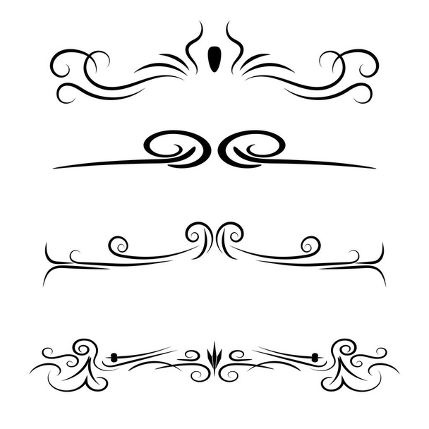 Hand drawn decorative dividers and borders vector set. - Vektor, Bild
