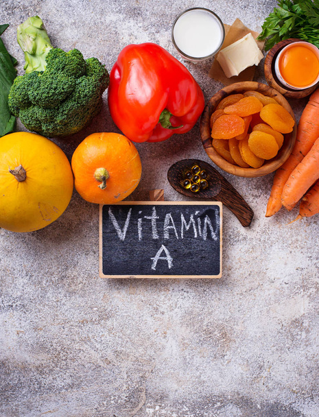 Healthy products rich in vitamin A - Photo, Image